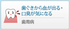 歯ぐきから血が出る・口臭が気になる
				歯周病