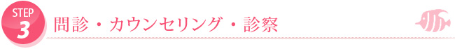 STEP3.問診・カウンセリング・診察